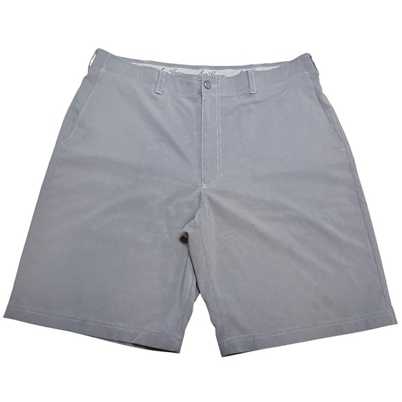 Hogan Other - Ben Hogan Mens Golf Shorts Striped Gray Flat Front Casual Chino Size 36